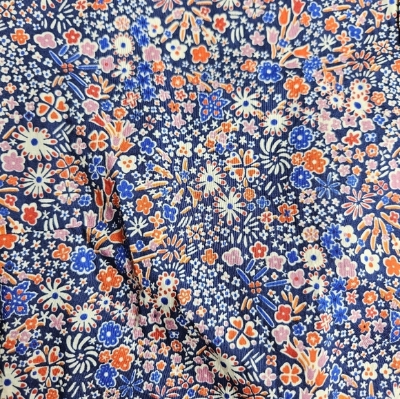 J. Crew x Liberty Fabric London Size 00 Kayoko Deep Blue Floral pattern Button D - Picture 3 of 7